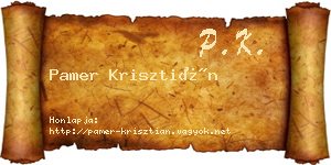 Pamer Krisztián névjegykártya